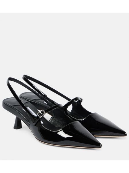 Slingback lack läder pumpar med remmar Jimmy Choo svart