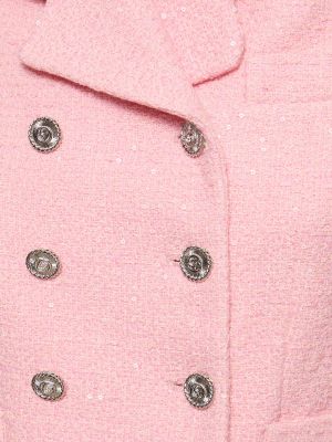 Chaqueta de algodón de tweed Gucci rosa