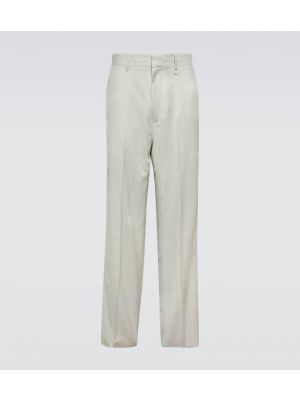Vlněné klasické kalhoty relaxed fit Givenchy bílé