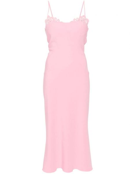 Krajkové páskové šaty Ermanno Scervino růžové