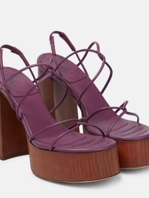 Sandale din piele Gia Borghini violet