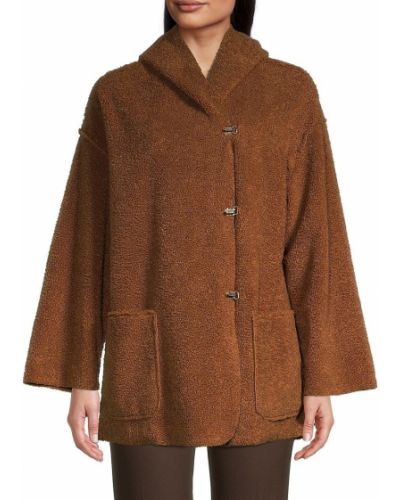 Пальто с мехом из искусственного меха с капюшоном Max Studio