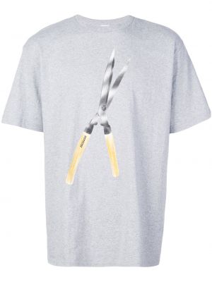 T-shirt con stampa Supreme grigio