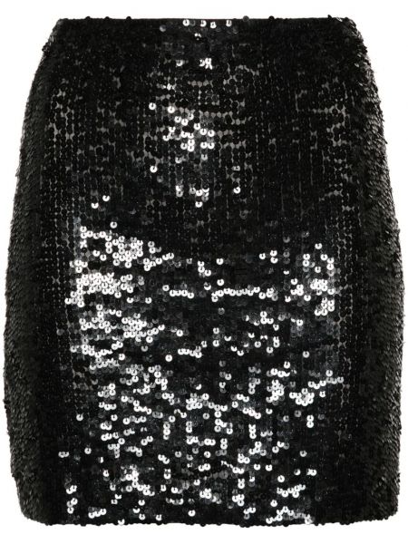 Φούστα mini με παγιέτες P.a.r.o.s.h. μαύρο