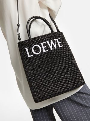 Kožená shopper kabelka Loewe černá
