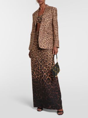 Blazer s potiskom z leopardjim vzorcem Valentino rjava