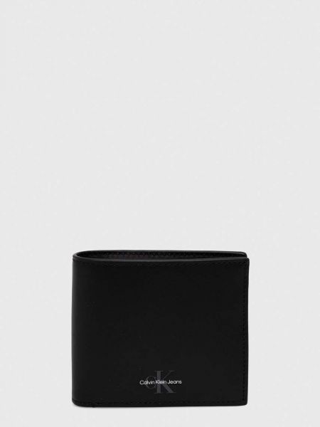 Kožená peněženka Calvin Klein Jeans černá
