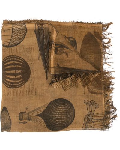 Bufanda de seda con estampado Uma Wang marrón