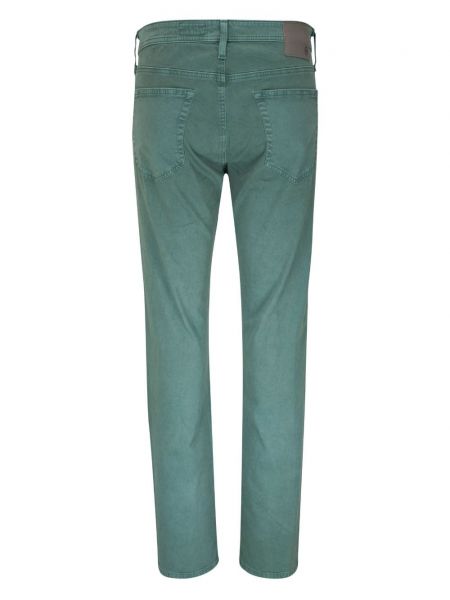 Puuvillased slim fit kitsa lõikega teksapüksid Ag Jeans roheline