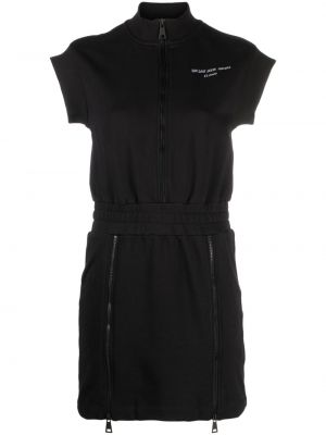Džinsa auduma kleita ar izšuvumiem Versace Jeans Couture melns