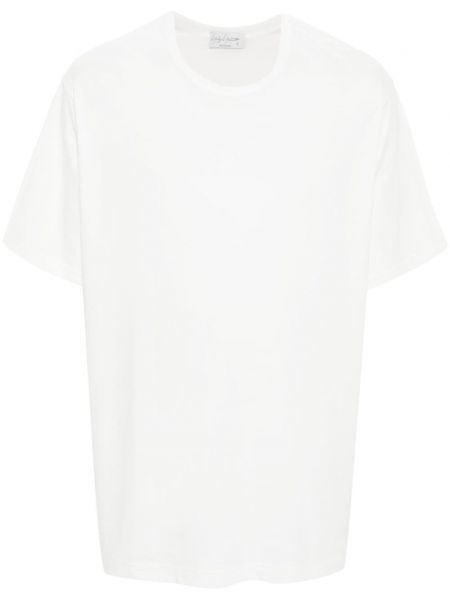 Bombažna majica z okroglim izrezom Yohji Yamamoto bela