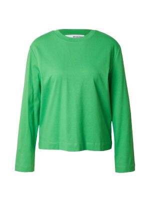Tricou cu mânecă lungă Selected Femme verde