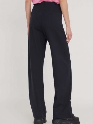 Pantaloni cu talie înaltă Abercrombie & Fitch negru