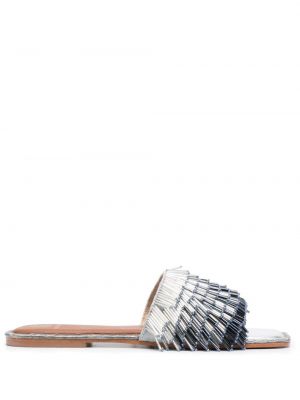 Sandale cu mărgele slip-on De Siena Shoes argintiu