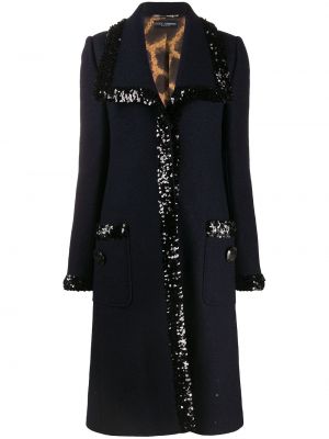 Abrigo con lentejuelas con botones Dolce & Gabbana azul