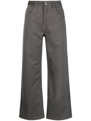 Bavlněné rovné kalhoty Ami Paris šedé