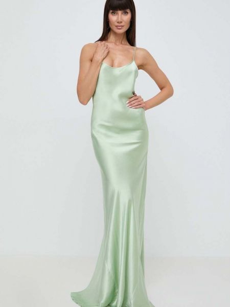 Зеленое длинное платье Victoria Beckham