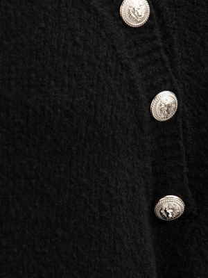 Kašmírový svetr s knoflíky Balmain černý