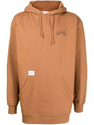 Hoodie con stampa Wtaps marrone