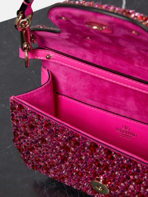 Bolso clutch de cuero Valentino Garavani rosa