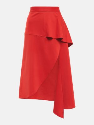 Peplum asymetrická midi sukňa Jw Anderson červená