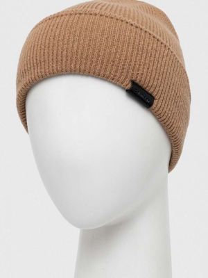 Шерстяная шапка Calvin Klein коричневая