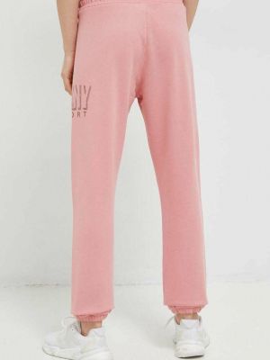 Sportovní kalhoty s aplikacemi Dkny růžové