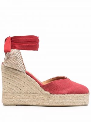 Espadryle na platformie Castaner czerwone