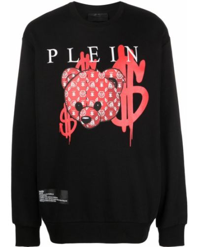 Trykt bomull sweatshirt Philipp Plein svart