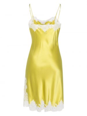 Jedwabna sukienka koronkowa Carine Gilson żółta