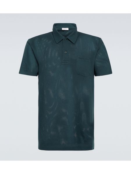 Tricou polo din bumbac Sunspel verde