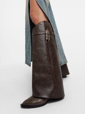 Botas altas de cuero Givenchy marrón