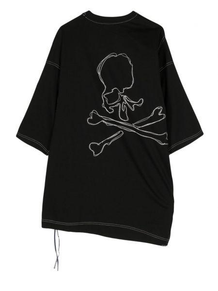 T-shirt en coton asymétrique Mastermind World noir
