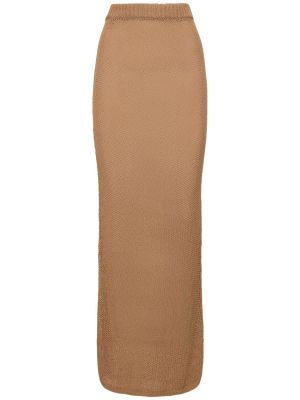 Bavlnená dlhá sukňa Aya Muse hnedá