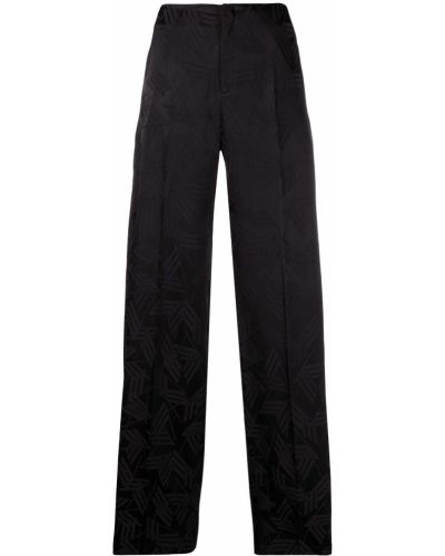 Pantalones bootcut de tejido jacquard The Attico negro