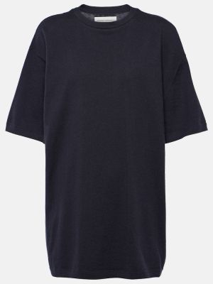 Camiseta de cachemir de algodón con estampado de cachemira Extreme Cashmere azul