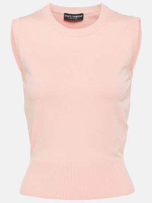 Плетен пуловер Dolce&gabbana розово