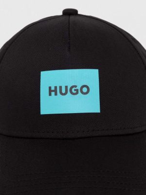 Czapka z daszkiem z nadrukiem Hugo czarna