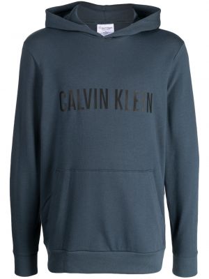 Hoodie s kapuljačom s printom Calvin Klein plava
