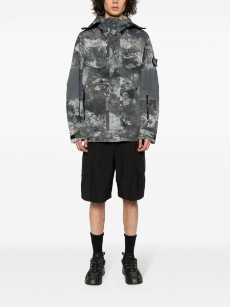 Jacke mit kapuze mit camouflage-print Stone Island grau