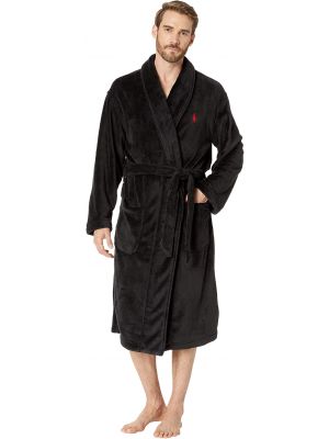 Длинный халат с принтом с длинным рукавом с шалевым воротником Polo Ralph Lauren