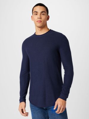 Пуловер Hollister синьо