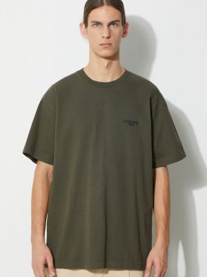 Bavlněné tričko s potiskem s paisley potiskem Carhartt Wip zelené