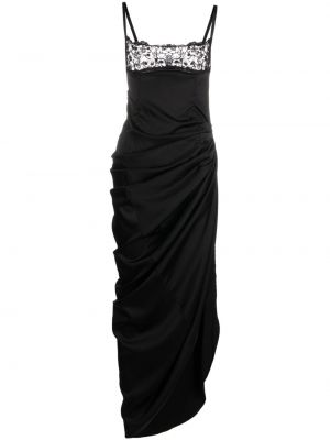 Ασύμμετρη φλοράλ βραδινό φόρεμα Jacquemus μαύρο