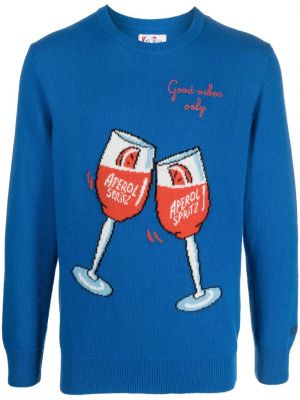 Жакардов пуловер Mc2 Saint Barth синьо