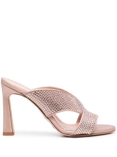 Pantolette mit kristallen Alberta Ferretti pink