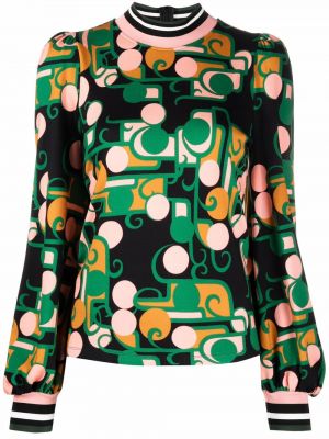 Blusa con estampado con estampado abstracto La Doublej verde
