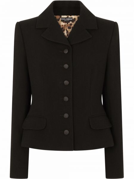 Vlnená priliehavá bunda Dolce & Gabbana čierna