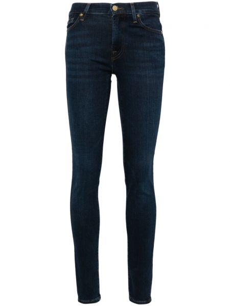 Jeans skinny taille haute 7 For All Mankind bleu