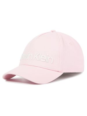 Siuvinėtas kepurė su snapeliu Calvin Klein rožinė